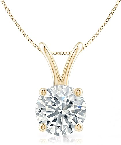 Lab-Grown Diamond Solitaire Pendant Necklace | 14k Gold | The Diamond Deal